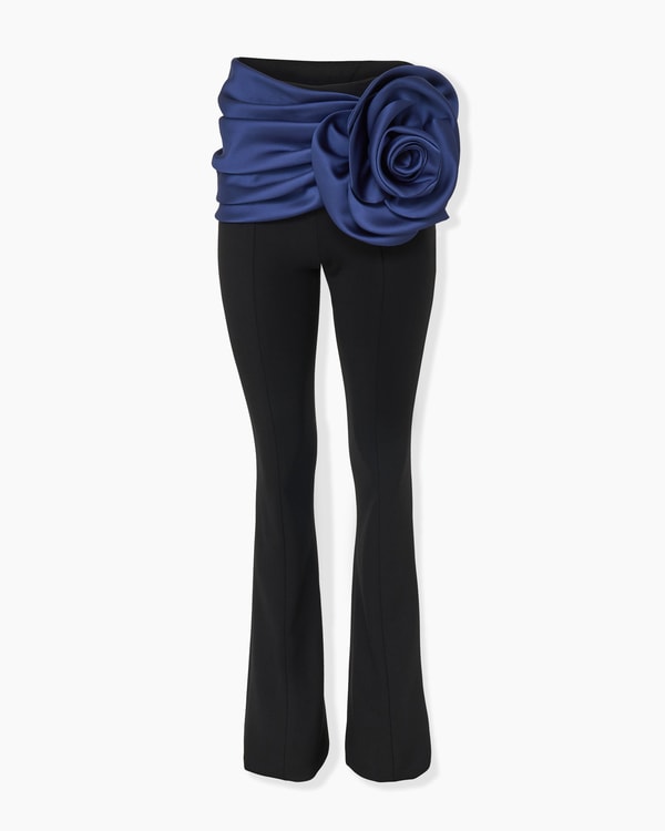 Rosette-Sash Bootcut Pant
