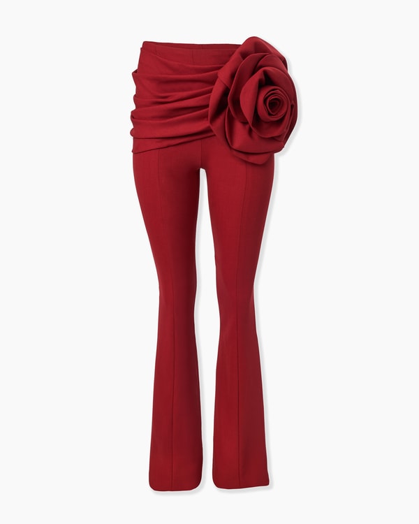 Rosette-Sash Bootcut Pant
