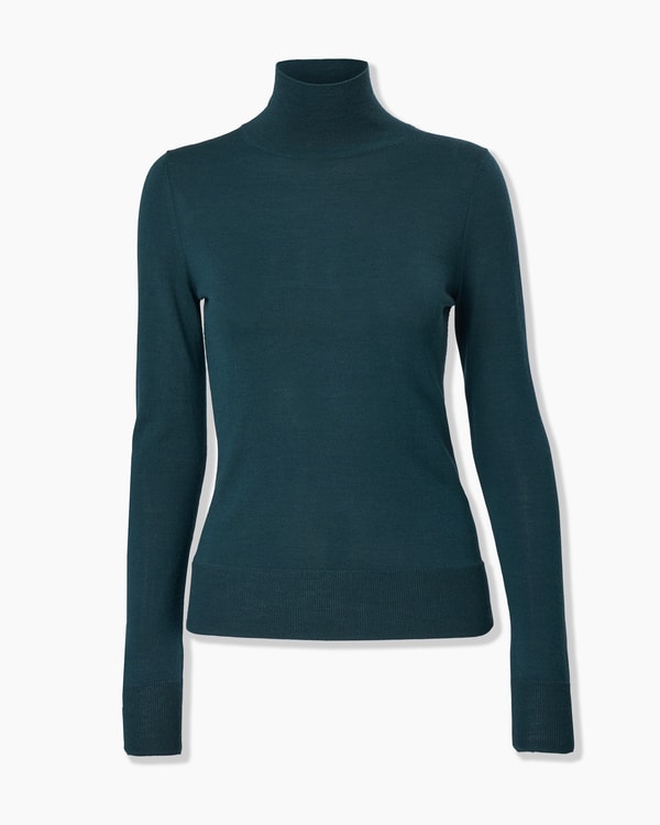 Merino-Silk Turtleneck Sweater